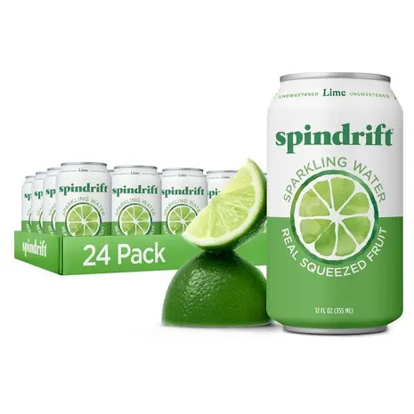 24 Cans Spindrift Lime Sparkling Water 1