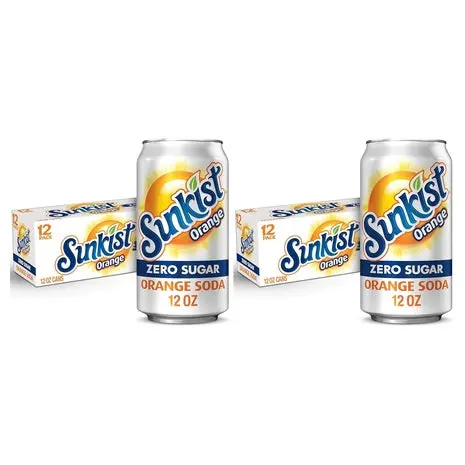 24 Cans Sunkist Zero Sugar Orange Soda 1