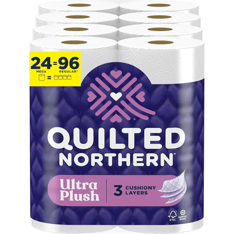 24-Count Quilted Northern Ultra Plush 3-Ply Toilet Paper Mega Rolls 1