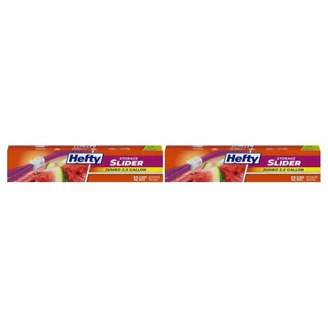24 Hefty 2.5 Gallon Slider Jumbo Storage Bags 1