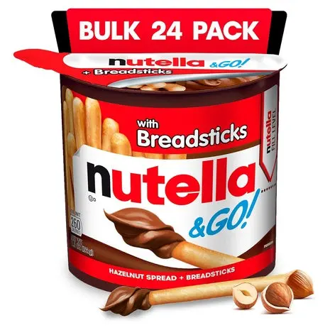 24 Nutella & Go! Chocolate Hazelnut Spread Snack Packs With Breadsticks (Ou-D) 1
