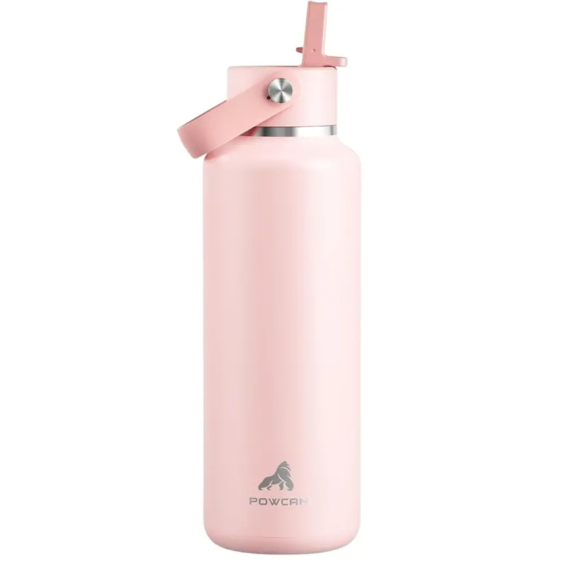 24 Oz Insulated Stainless Steel Water Bottle W/ Straw (Various) 1
