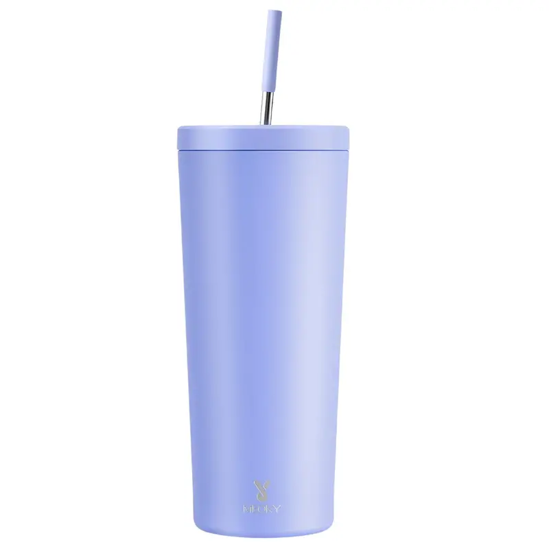 24-Oz Stainless Steel Vacuum Insulated Tumbler W/ Straw & Lid (Various) 1