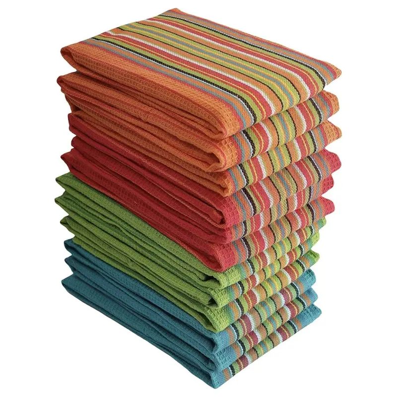 24-Pack 16" X 27" Simpli-Magic Cotton Striped Dish Towels 1