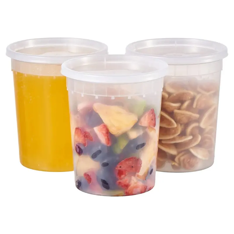 24-Pack 32Oz Plastic Deli Containers With Lids 1