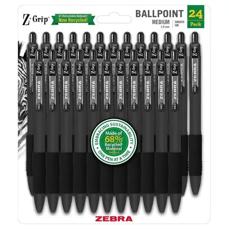 24-Pack Zebra Z-Grip Ballpoint Pens 1