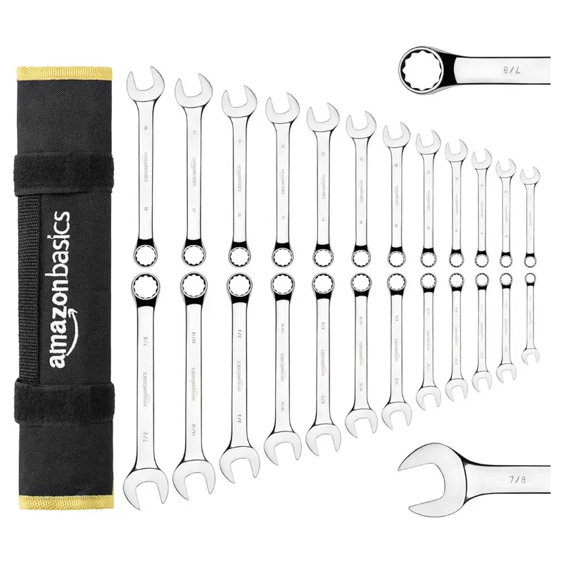 24-Piece Amazon Basics Nylon Combination Metric And Sae Wrench Set 1