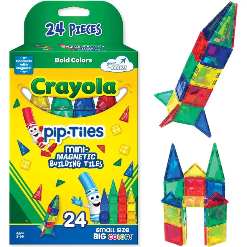 24-Piece Crayola Mini Magnetic Tiles Set 1