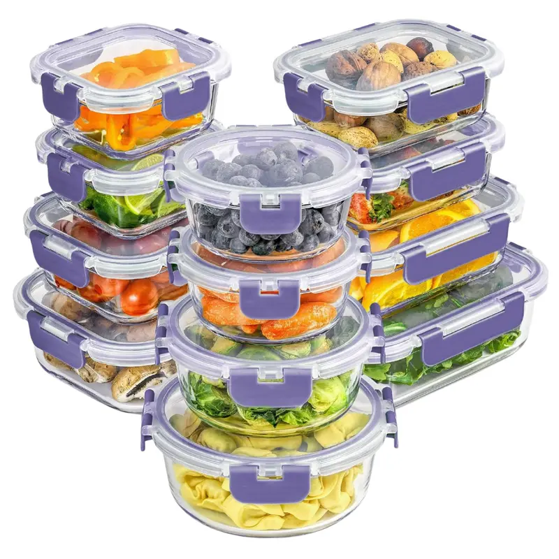 24-Piece Joyjolt Borosilicate Glass Storage Containers With Lids 1