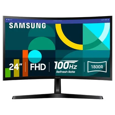 24" Samsung Essential S3 Series Fhd 1800R Curved Computer Monitor 1