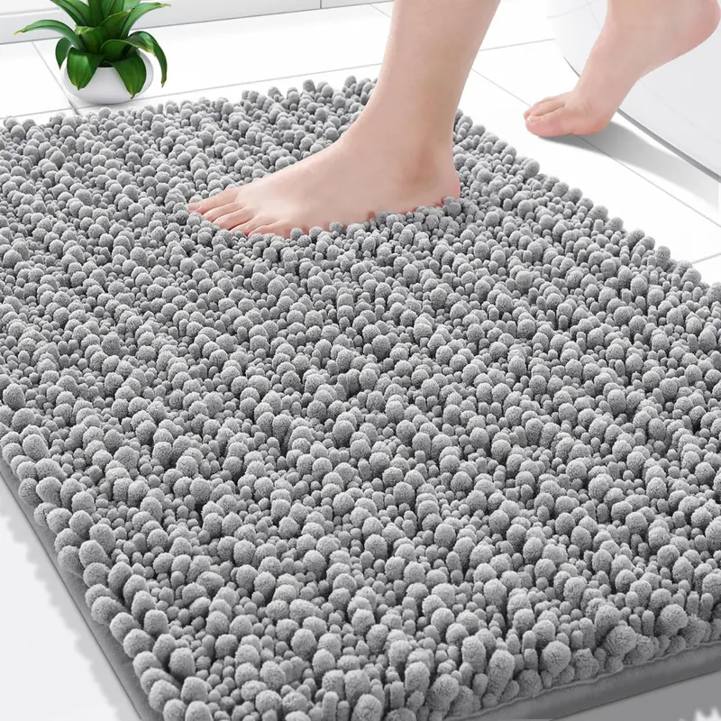 24" X 17" Luxury Chenille Shaggy Microfiber Bath Rugs 1