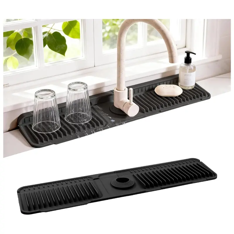 24" X 5.5" Universal Kitchen Bathroom Sink Faucet Mat 1