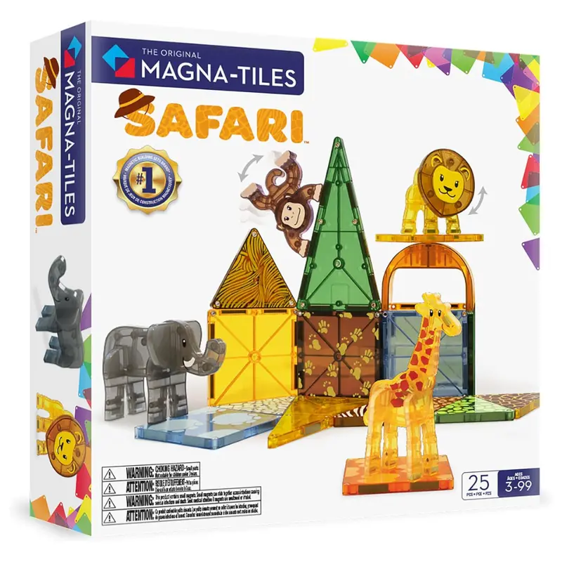 25-Piece Magna-Tiles Safari Animals Magnetic Construction Set 1