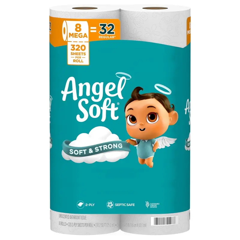 2560-Count (8-Count X 320 Sheets) Angel Soft 2-Ply Bath Toilet Paper 1