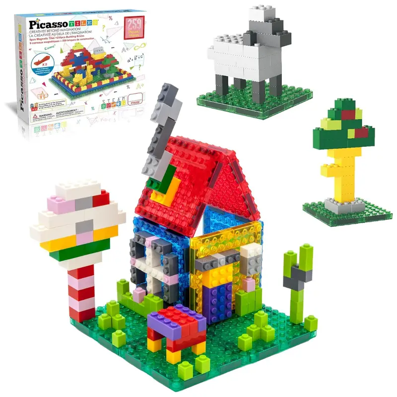 259-Pieces Picassotiles Magnetic Brick Tile Stem Building Block Set 1
