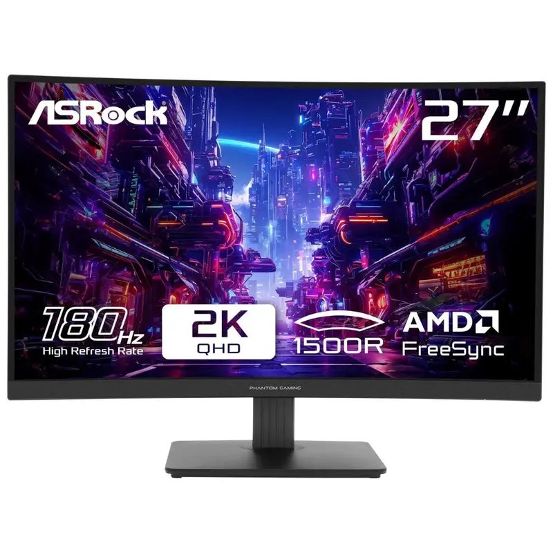 27" Asrock Phantom Gaming Wqhd 180Hz 1Ms Hdr Va Freesync Gaming Monitor 1