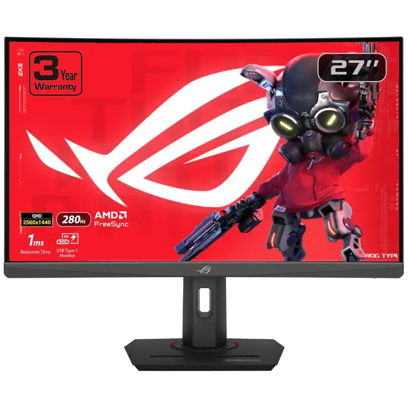27" Asus Rog Strix Curved Wqhd 280Hz 1Ms Va Freesync Gaming Monitor 1