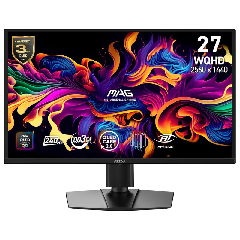27" Msi Mag 272Qp Wqhd 240Hz 0.03Ms Qd-Oled Freesync Gaming Monitor 1