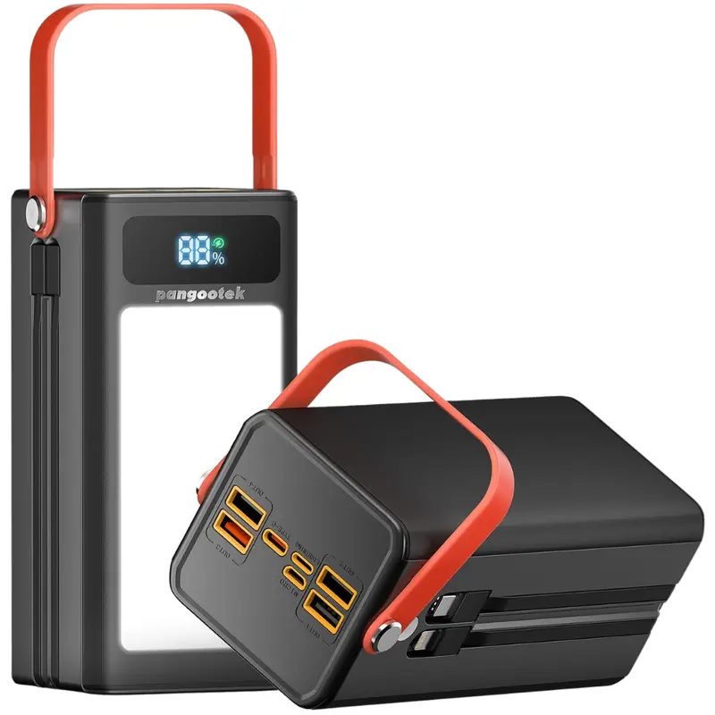 27000Mah 99Wh Portable Power Bank With Built-In Cables & Flashlight 1