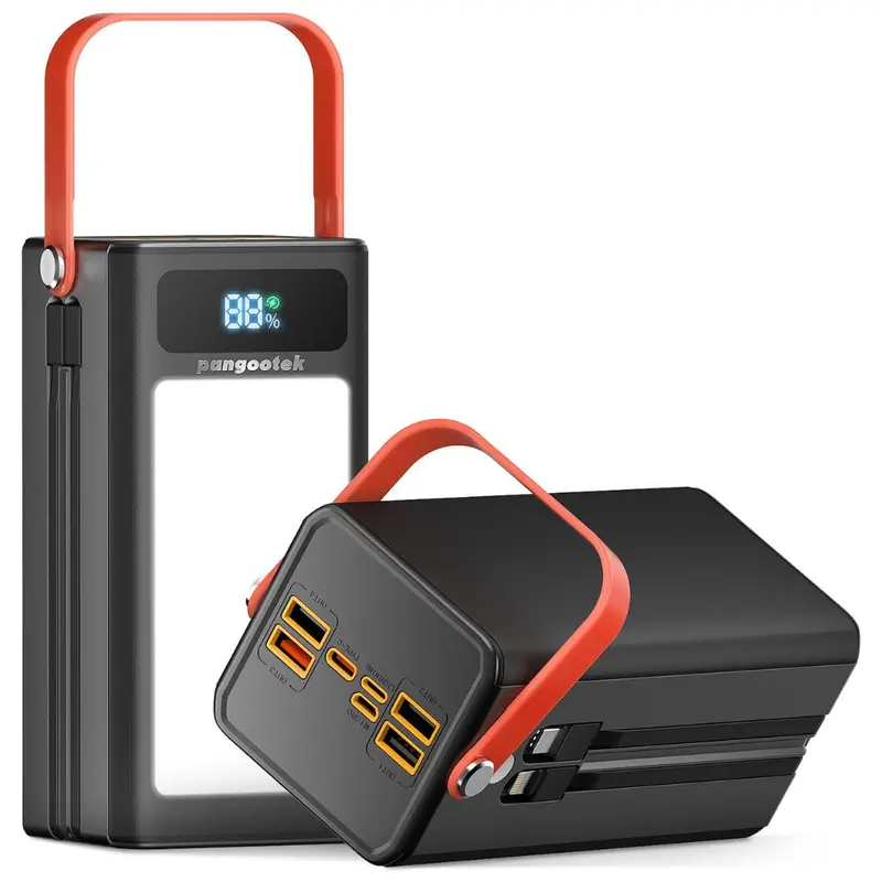 27000Mah 99Wh Portable Power Bank With Built-In Cables & Flashlight 1