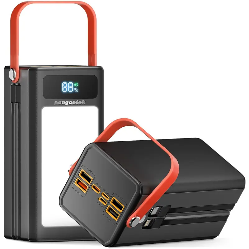 27000Mah 99Wh Portable Power Bank With Built-In Cables & Flashlight 1