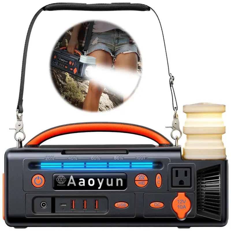 296Wh Solar Generator Portable Power Station With Usb-C In/Output 1