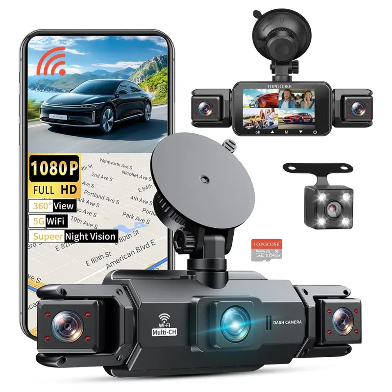 2K Fhd 4-Channel 360º Dash Camera 1