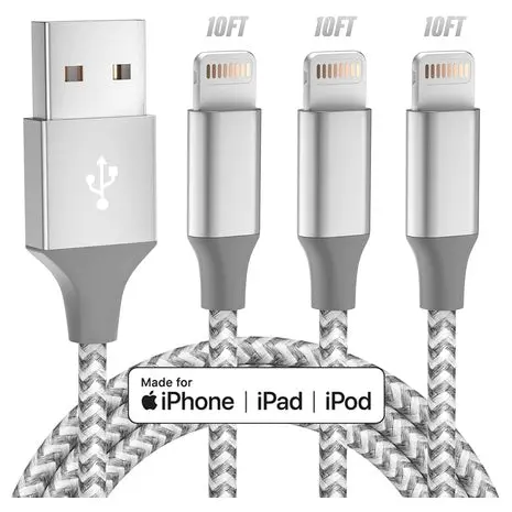 3 10Ft Mfi Lightning Charging Cables 1