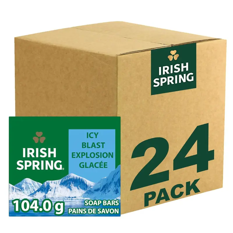 3.7 Oz 24-Pack Irish Spring Men's Icy Blast Bar Soap 1