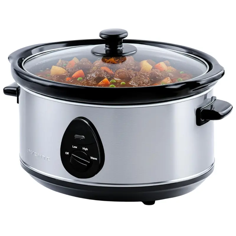 3.7-Qt Electric Slow Cooker W/ 3 Heat Settings & Removable Ceramic Pot 1