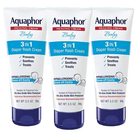 3 Aquaphor 3-In-1 Baby Diaper Rash Cream 1