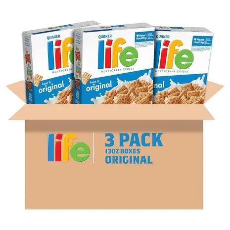3 Boxes Quaker Life Breakfast Cereal 1