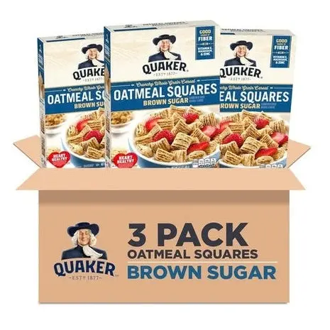 3 Boxes Quaker Oatmeal Squares Breakfast Cereal 1