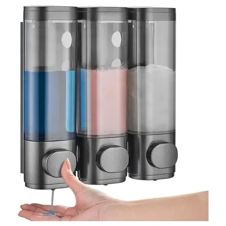 3-Chamber Shower Shampoo & Soap Dispenser (No-Drill) 1