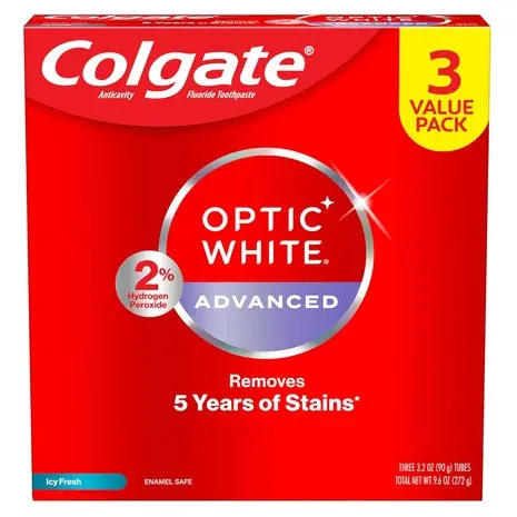 3 Colgate Optic White Advanced Hydrogen Peroxide Toothpaste 1