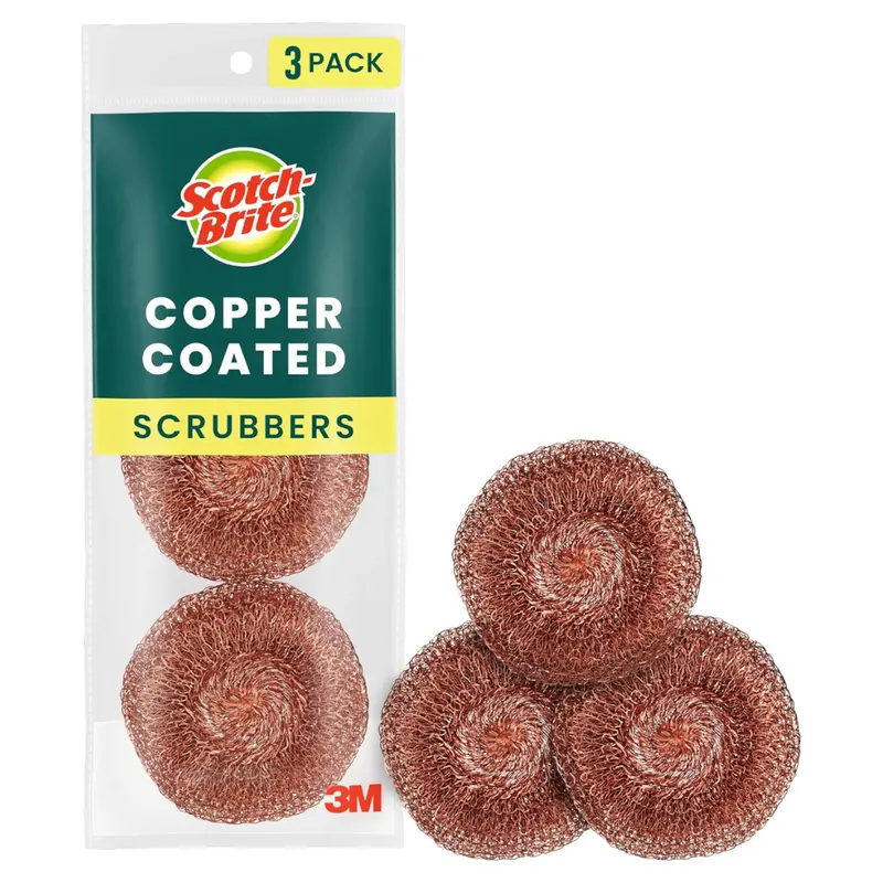 3-Count Scotch-Brite Copper Coated Scouring Pads 1