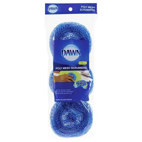 3 Dawn Non Scratch Poly Mesh Round Scrubber Sponges 1