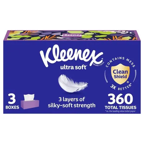 3 Flat Boxes Of Kleenex Tissues 1