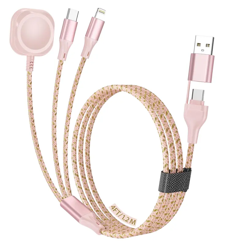 3-In-1 4Ft Multi Charging Cable With Apple Watch Charger 1