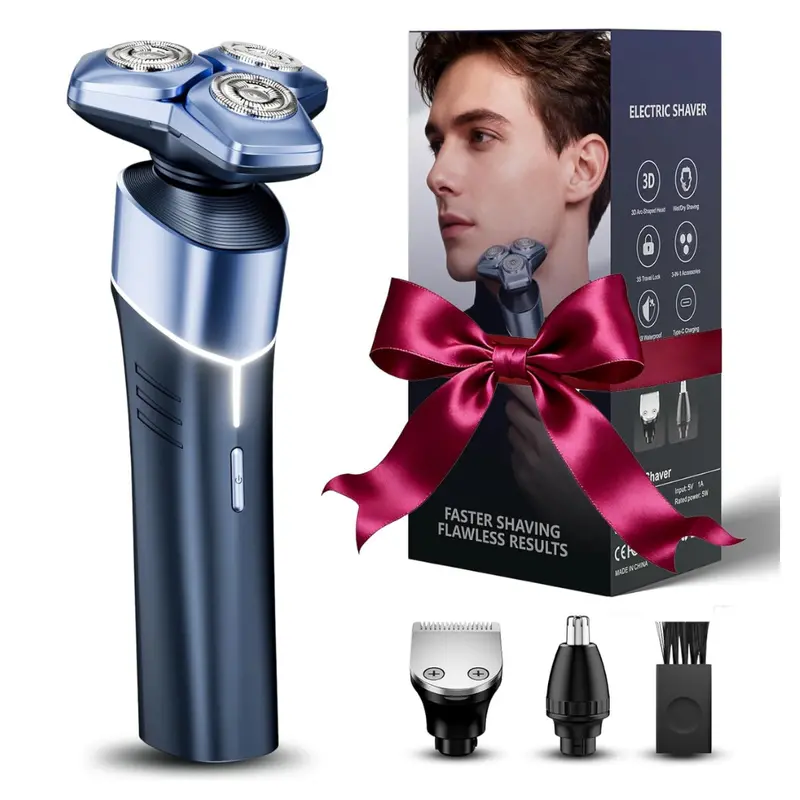 3-In-1 Electric 3D Floating Heads Razor W/Hair Clipper & Nose Trimmer 1
