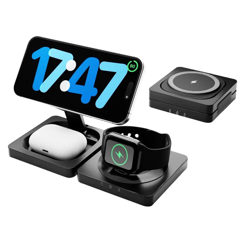 3-In-1 Fast 15W Magnetic Travel Foldable Wireless Charger 1