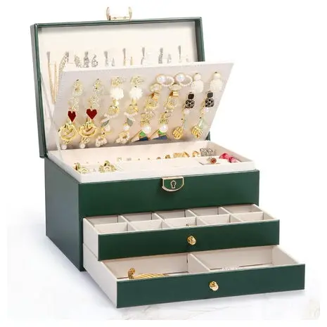 3-Layer Jewelry Organizer Box With Removable Tray 1
