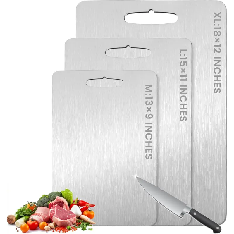 3-Pack 15'' X 11'' 100% Pure Titanium Titanium Kitchen Cutting Board 1