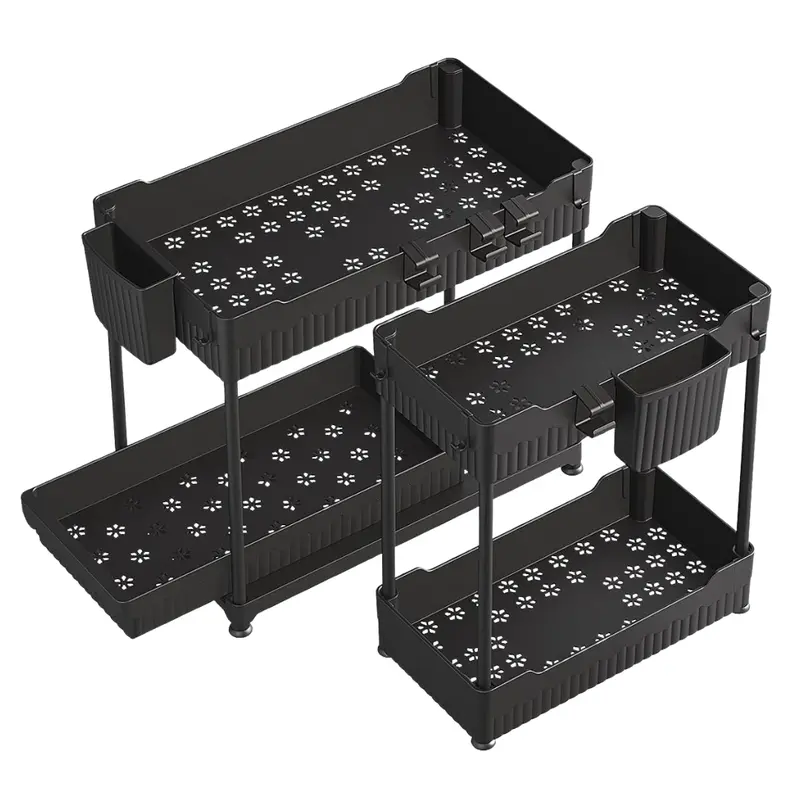 3-Pack 2-Tier Multi-Use Kitchen & Bathroom Organizers (12.8") 1
