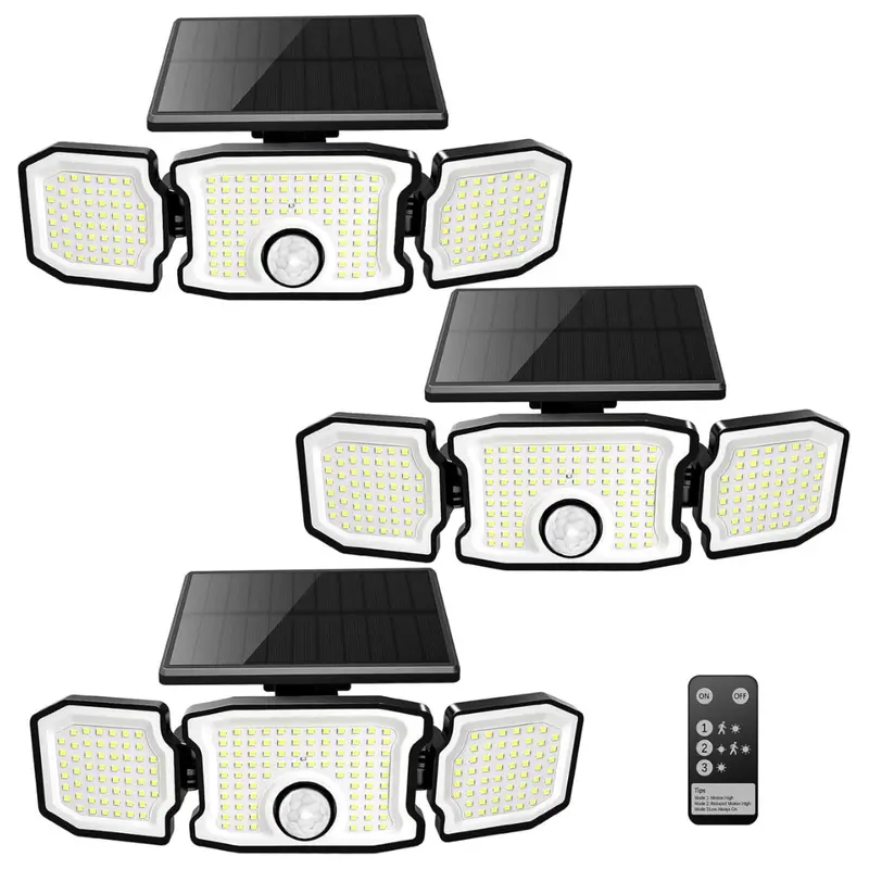 3-Pack 200 Led 2800Lm Outdoor Solar Motion Sensor Lights 1