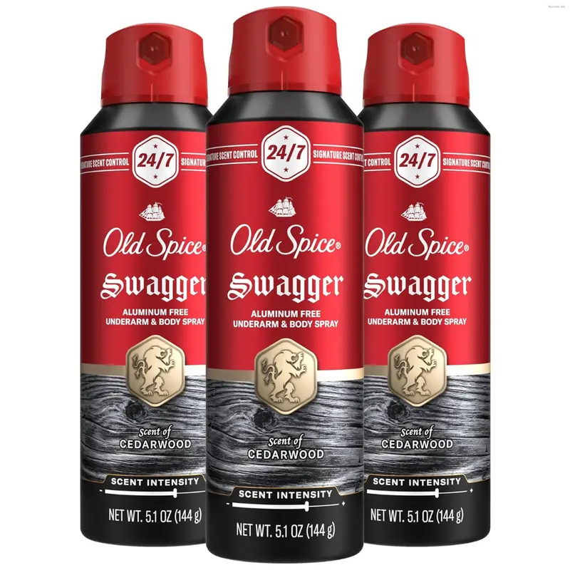 3-Pack 5.1Oz Old Spice Aluminum Free Body Spray For Men (Swagger) 1