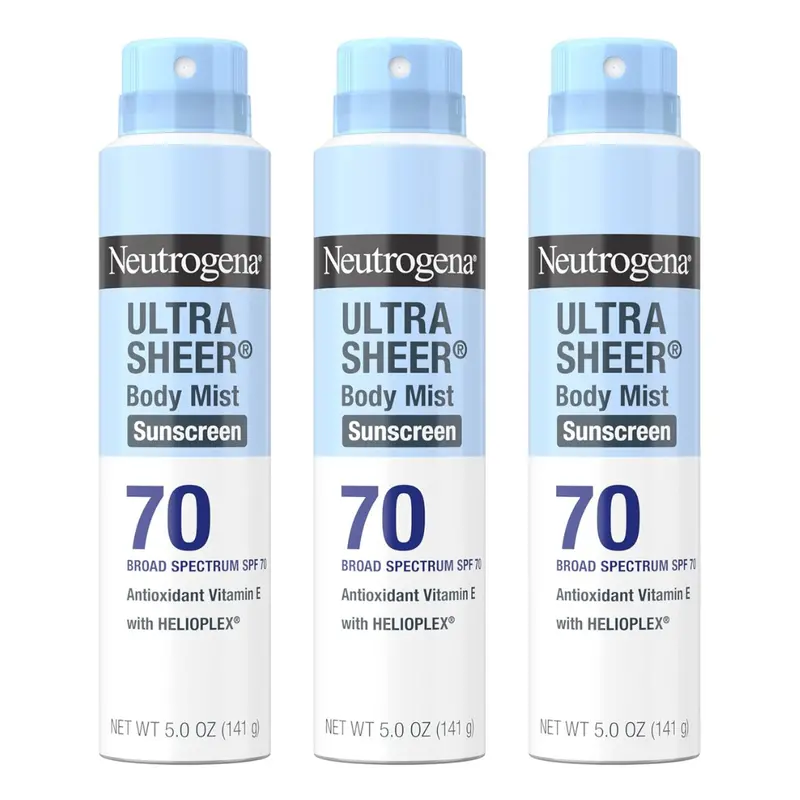 3-Pack 5 Oz.Neutrogena Ultra Sheer Body Mist Sunscreen Spray Spf 70 1