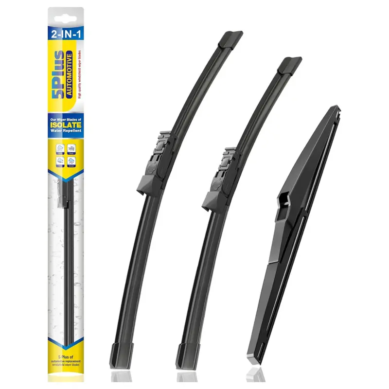 3-Pack 5 Plus Silicone Windshield Wiper Blades Replacement Set 1
