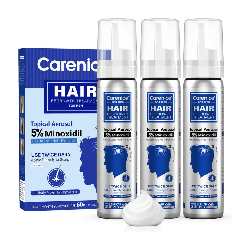 3-Pack 6.33Oz 5% Minoxidil Foam Hair Growth Treatment For Men 1