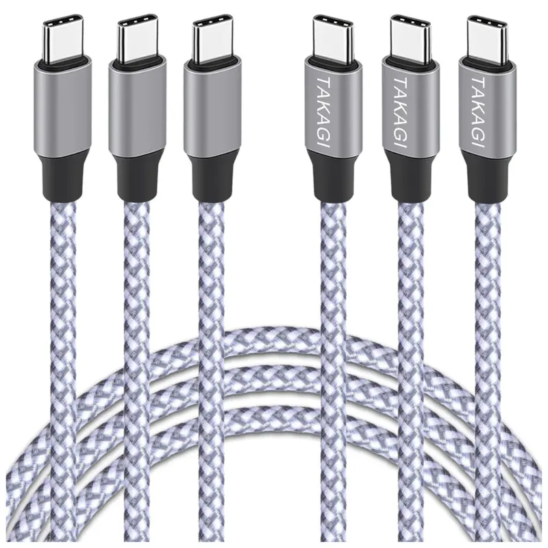 3-Pack 60W 3Ft Nylon Braided Data Sync Usb Cables 1